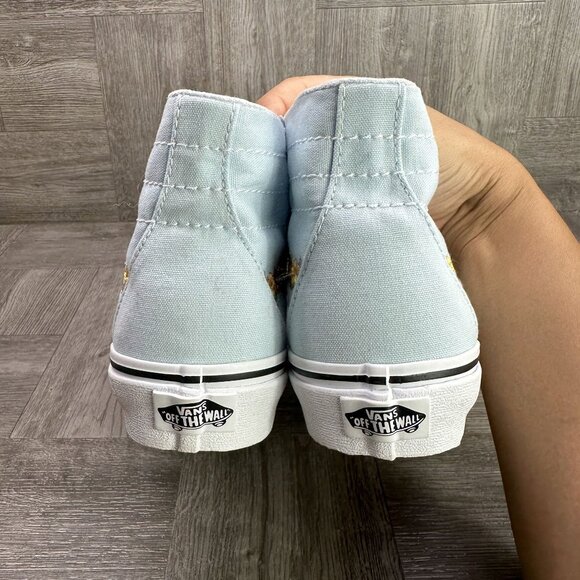 Vans Sk8-Hi Women's size 7 Light Blue Floral Print Skate Shoes - Picture 6 of 8